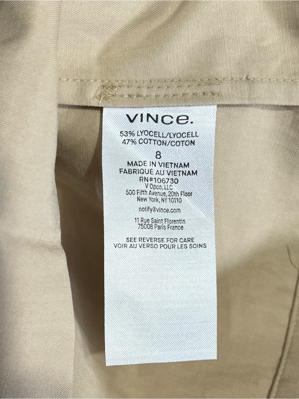 NWT Vince Pleated Peplum Top in Beige Size 8 NEW WITH TAGS - Picture 11 of 12